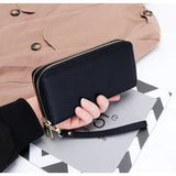 RFID Anti-theft Leather Women's Wallet Zipper Clutch Bag