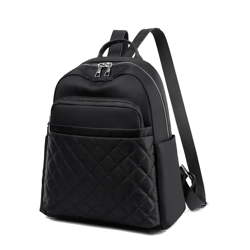 Waterproof Mini Backpack for Women Solid Color Travel Bag