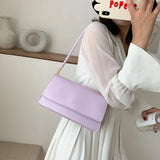 High Women's PU Leather Shoulder Bag Solid Color Single Pack