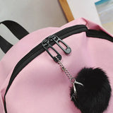 Women's Canvas Backpack School Bag Pink Rucksack Travel Bag