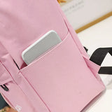 Women's Canvas Backpack School Bag Pink Rucksack Travel Bag