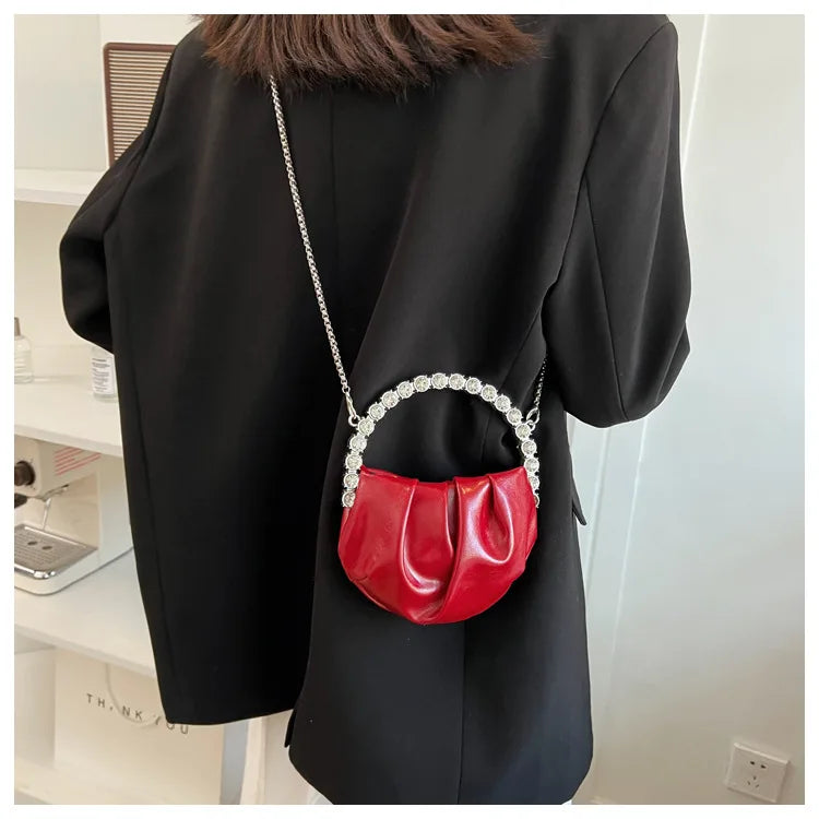 High Women's Mini Bag Summer Ins Mini Diamond Chain Messenger Bag