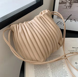 Small Leather Shoulder Bag Women's Crossbody Bucket Purse