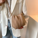 Small Leather Shoulder Bag Women's Crossbody Bucket Purse