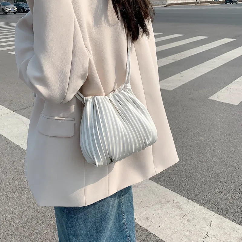 Small Leather Shoulder Bag Women's Crossbody Bucket Purse