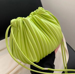 Small Leather Shoulder Bag Women's Crossbody Bucket Purse