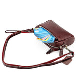 Soft Leather Shoulder Bag with Zipper Pockets Crossbody Bag
