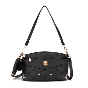 Women's Soft Leather Shoulder Bags Multi-Layer Classic Crossbody Handbag