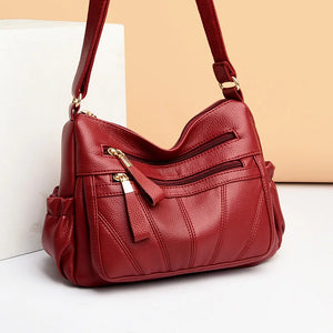 Soft Leather Shoulder Bag Classic Crossbody Handbag