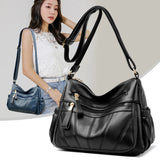 Soft Leather Shoulder Bag Classic Crossbody Handbag