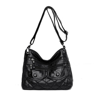 Women's Leather Shoulder Bags Multi-Layer Crossbody Handbag