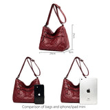 Women's Leather Shoulder Bags Multi-Layer Crossbody Handbag