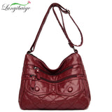 Women's Leather Shoulder Bags Multi-Layer Crossbody Handbag