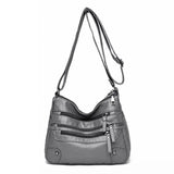 Soft Leather Shoulder Bag Multi-Layer Handbag