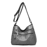 Women's Leather Shoulder Bag Multi-Layer Classic Crossbody Handbag
