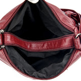 Women's Leather Shoulder Bags Multi-Layer Crossbody Handbag
