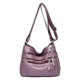 Soft Leather Shoulder Bag Multi-Layer Handbag