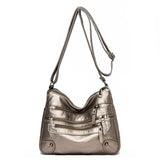 Soft Leather Shoulder Bag Multi-Layer Handbag