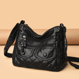 Women's Leather Shoulder Bags Multi-Layer Crossbody Handbag