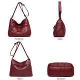 Women's Leather Shoulder Bags Multi-Layer Crossbody Handbag