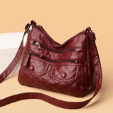 Women's Leather Shoulder Bags Multi-Layer Crossbody Handbag
