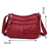 Multi-Layer Soft Leather Crossbody Shoulder Bag