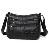 Multi-Layer Soft Leather Crossbody Shoulder Bag