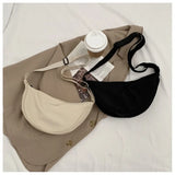 Women's Casual Shoulder Bag Small Tote Bag Zipper Wallet Handle Lunate Solid