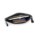 Women's Woven Leather Clutch Wallet RFID Long Purse