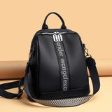 Youth Leather Backpack for Teenage Girls School Shoulder Bag Women Backpack