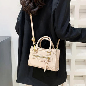 Women's High Zipper Shoulder Bag Crossbody Messenger Lady Armpit Square Bag