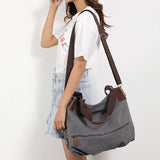 Canvas Shoulder Bag Women Casual Summer Tote Handbag Big Capacity Messenger Bag