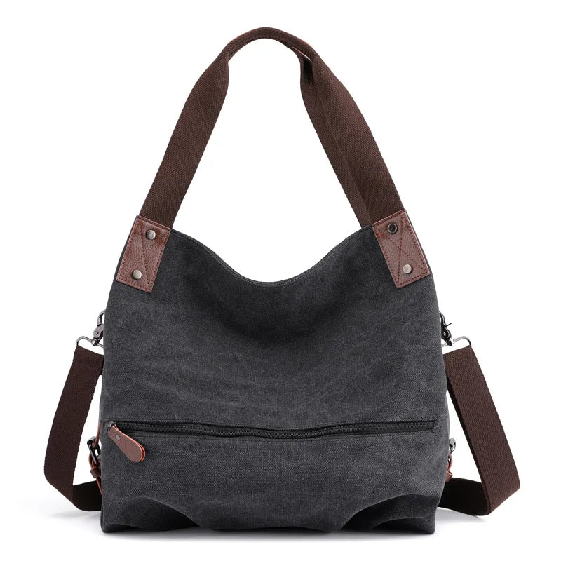 Canvas Shoulder Bag Women Casual Summer Tote Handbag Big Capacity Messenger Bag