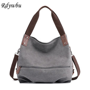 Canvas Shoulder Bag Women Casual Summer Tote Handbag Big Capacity Messenger Bag