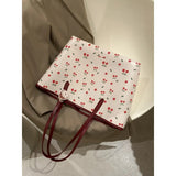 High Quality Women's Handbag Cherry Purses Large Capacity Flower Tote Bag