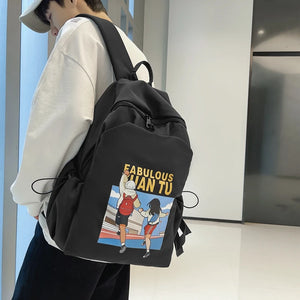 High School Backpack Casual Backpacks Female Nylon Print Backpack