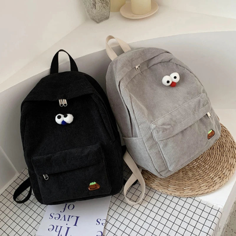 Corduroy High School Backpack for Girls