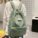 High School Backpack Corduroy Bag