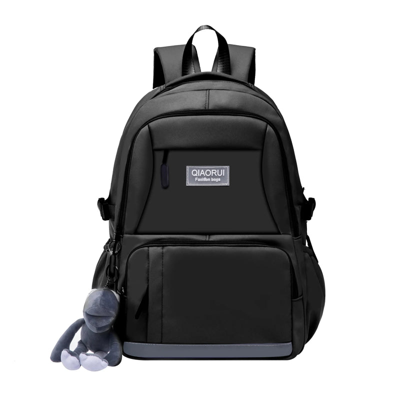 Nylon High School Backpack for Girls Solid Women Travel Bags