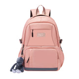 Nylon High School Backpack for Girls Solid Women Travel Bags