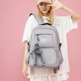 Nylon High School Backpack for Girls Solid Women Travel Bags