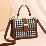 Versatile Checkered Diagonal Cross Bag for Women