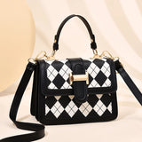 Versatile Checkered Diagonal Cross Bag for Women