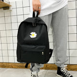 Teen Girl School Backpack Daisy Print Solid College Student Bag