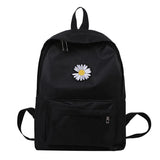 Teen Girl School Backpack Daisy Print Solid College Student Bag