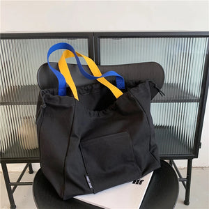 Canvas Shoulder Bag Women Autumn Solid Casual Handbag Shopping Bag