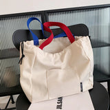 Canvas Shoulder Bag Women Autumn Solid Casual Handbag Shopping Bag