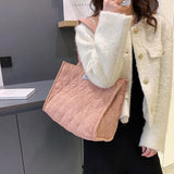 Corduroy Shoulder Crossbody Bag for Women Shopper Shopping Bag Ladies Handbags