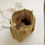 Corduroy Shoulder Crossbody Bag for Women Shopper Shopping Bag Ladies Handbags