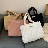 Corduroy Shoulder Crossbody Bag for Women Shopper Shopping Bag Ladies Handbags